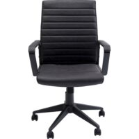Chaise de bureau pivotante réglable à roulettes noire--Noir-Kare Design