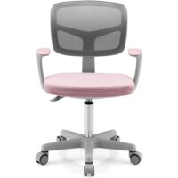 Chaise de bureau pour enfant hauteur réglable 54x54x80cm--Rose-Giantex