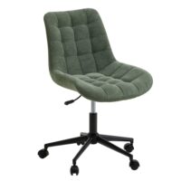 Chaise de bureau sur roulettes en velours côtelé
