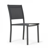 Chaise de jardin aluminium et textilène gris-Aluminium-Gris-Oviala