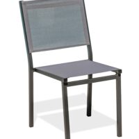 Chaise de jardin empilable en alu toile plastifiéee--Noir-dcb garden