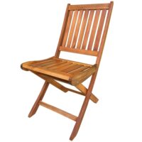Chaise de jardin en bois 61x42x89cm-Bois-Marron-Wadiga