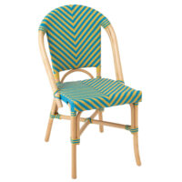 Chaise de jardin en rotin tressé jaune 48 x 59--Jaune-Jolipa