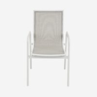 Chaise de jardin en tissu déperlant et aluminium blanc cassé - gris-Aluminium-Gris-Habitat
