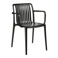 Chaise de jardin noir plastique h77.5xl53xl53cm-Plastique-Noir-Mica Decorations