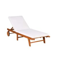 Chaise de jardin plage pliante extérieur 195 x 68 x 30-90 cm--Blanc-Giantex