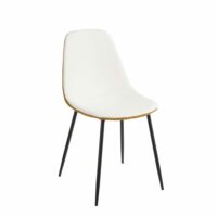 Chaise de salle à manger blanc cassé polyester h82xl53xl43cm--Blanc-Mica Decorations