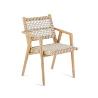 Chaise de salle à manger bois de teck recyclé marron 54x58x80cm-Teck-Beige-Bazar Bizar
