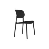 Chaise de salle á manger polypropylène - pp noir 49x42x81.5cm-Polypropylène-Noir-Leitmotiv