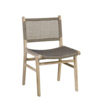 Chaise en bois beige et corde bicolore-Bois-Beige-MOYCOR