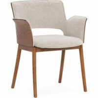 Chaise en bois et tissu-Tissu-Marron-Thai Natura