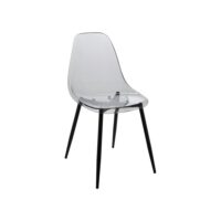 Chaise en plastique gris fumé 53x46x81h cm-Plastique-Gris-Dmora