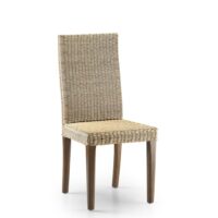 Chaise en rotin et bois marron-Bois-Marron-MOYCOR