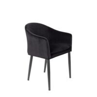 Chaise en velours noir-Velours-Noir-White label