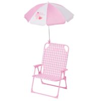 Chaise enfant pliante avec parasol UPF50--Violet-Flamingueo