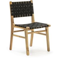 Chaise extérieure en bois et tissu nylon-Tissu-Noir-Thai Natura