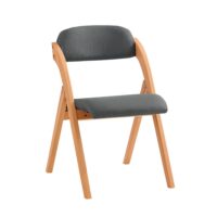 Chaise grise pliante en bois avec dossier-Bois-Gris-SoBuy