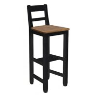 Chaise haute en bois noir-Bois-Noir-Interior's