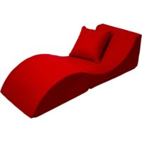 Chaise longue 3 en 1 multi-usage rouge--Rouge-Velinda