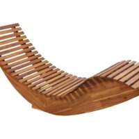 Chaise longue bois d'acacia marron-Bois-Marron-Beliani