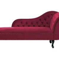 Chaise longue côté droit velours rouge foncé-Velours-Rouge-Beliani