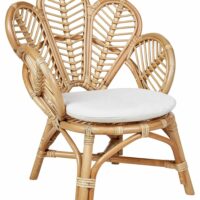 Chaise paon rotin naturel--Marron-Beliani