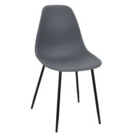 Chaise plastique et métal grise-Métal-Gris-The Home Deco Factory