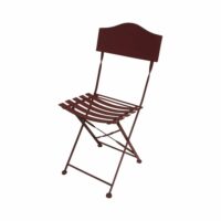 Chaise pliante jardin extérieur ancien métal bordeaux 85cm-Métal-Violet-CHEMIN DE CAMPAGNE