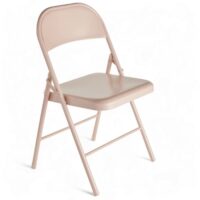 Chaise pliante métal  46x43cm rose-Métal-Rose-Utility