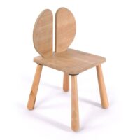 Chaise pour enfant avec pieds en bois massif L30 cm-Bois-Marron-Calicosy