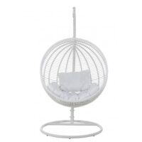 Chaise suspendue en métal blanc 119x110x193cm-Métal-Blanc-J-line