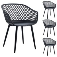 Chaises coque (x4) avec pieds en métal