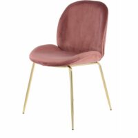 Chaises de salle à manger en velours charlize (lot de 2)-Velours-Rose-ReCollection