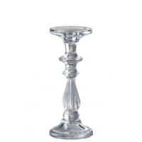 Chandelier/bougeoir verre transparent H24