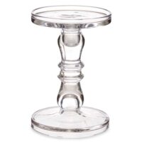 Chandelier porte bougie en verre taillé 13x13x19cm-Verre-Transparent-Wadiga