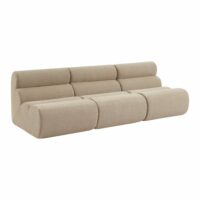 Chauffeuse bouclette texturée beige 1 place (lot de 3)--Beige-sweeek