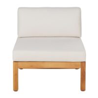 Chauffeuse de jardin modulable en bois d'eucalyptus et polyester écru-Maisons du Monde