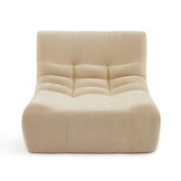 Chauffeuse modulable 1 place velours beige-Velours-Beige-Sorelh