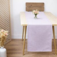 Chemin de table coton lin metis-Lin-Gris-Linandelle