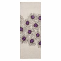 Chemin de table en coton beige et violet 140x40-Sia Deco