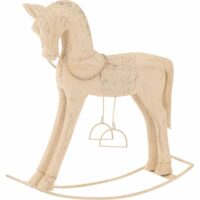 Cheval à bascule en manguier et métal-Métal-Beige-ReCollection