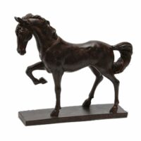 Cheval en résine décoratif sur socle H24cm-Résine-Marron-Amadeus