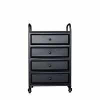 Chiffonnier en métal noir mat 4 tiroirs-Métal-Noir-Decoclico