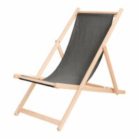 Chilienne en tissu recyclé et en bois brut anthracite-Tissu-Gris-CAMIF