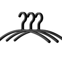 Cintres en plastique noir x6-Plastique-Noir-Metallbude
