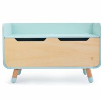 Coffre à jouets/banc 2 en 1 en bois-Bois-Bleu-Hape