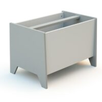 Coffre à jouets et rangment en bois gris et blanc-Bois-Gris-AT4