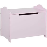 Coffre à jouets vérin pneumatique mdf rose--Rose-Homcom