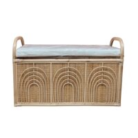 Coffre de rangement en rotin--Beige-Terracotta