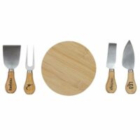 Coffret avec planche et couteaux à fromage beige--Beige-The Home Deco Factory